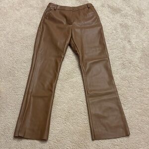 Brown Faux Leather Pants